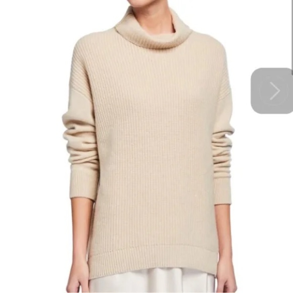 Alice + Olivia Daphney Turtleneck Tunic Sweater 
Oatmeal Size S - Picture 7 of 14